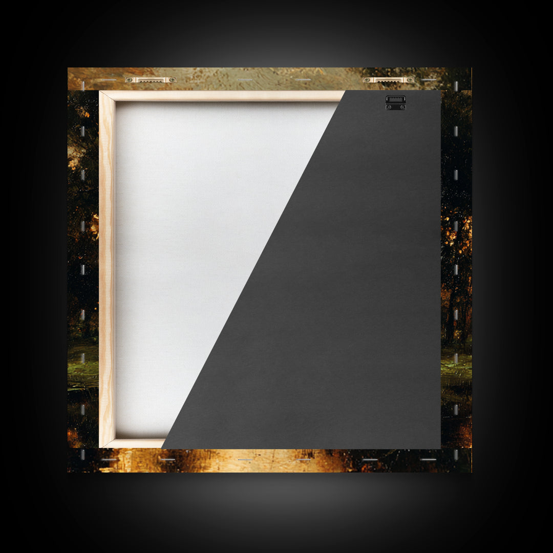 Classic Oil Painted Landscape Framed Canvas Print, Traditional Art, Modern Decor, Living Room Decor, Fine Art, Classic, TRA-1x1-1