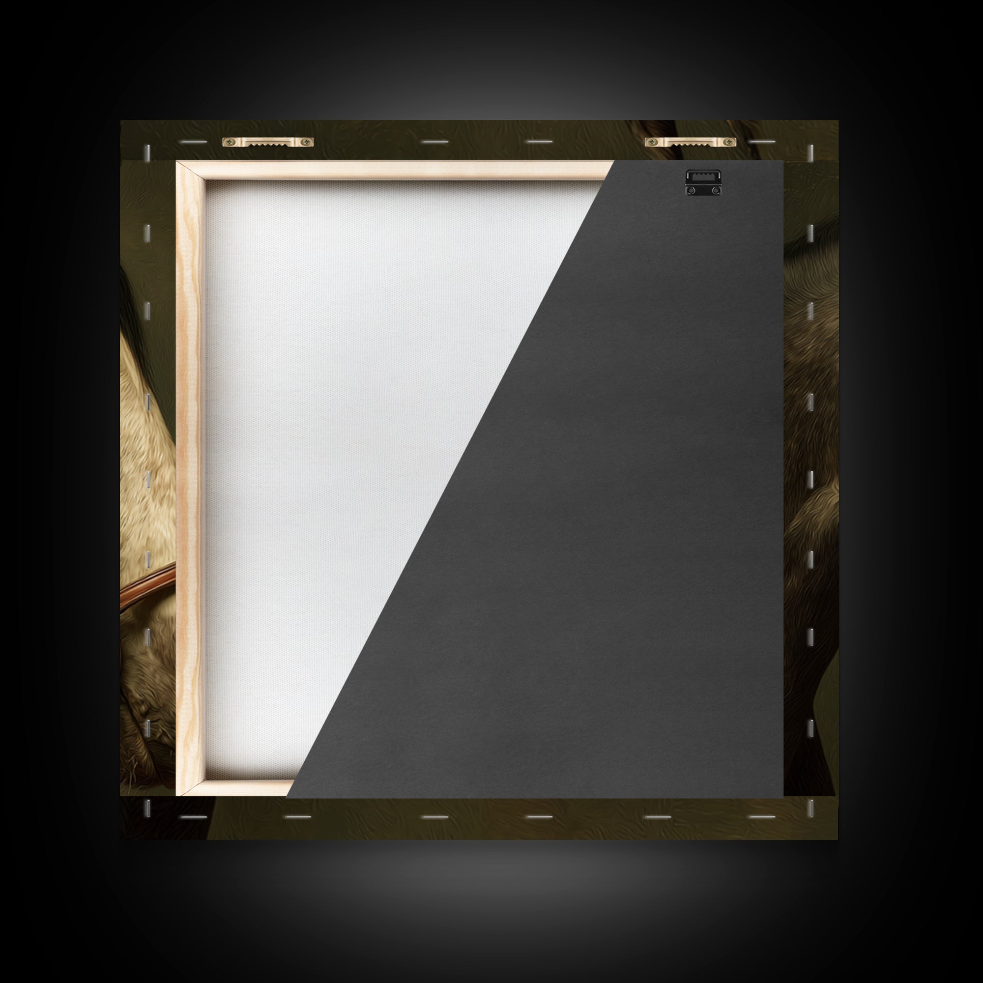 Realistic Horse Portrait Framed Canvas Print, Traditional Art, Dark Art, Living Room Decor, Oil Painting, Classic, TRA-1x1-51