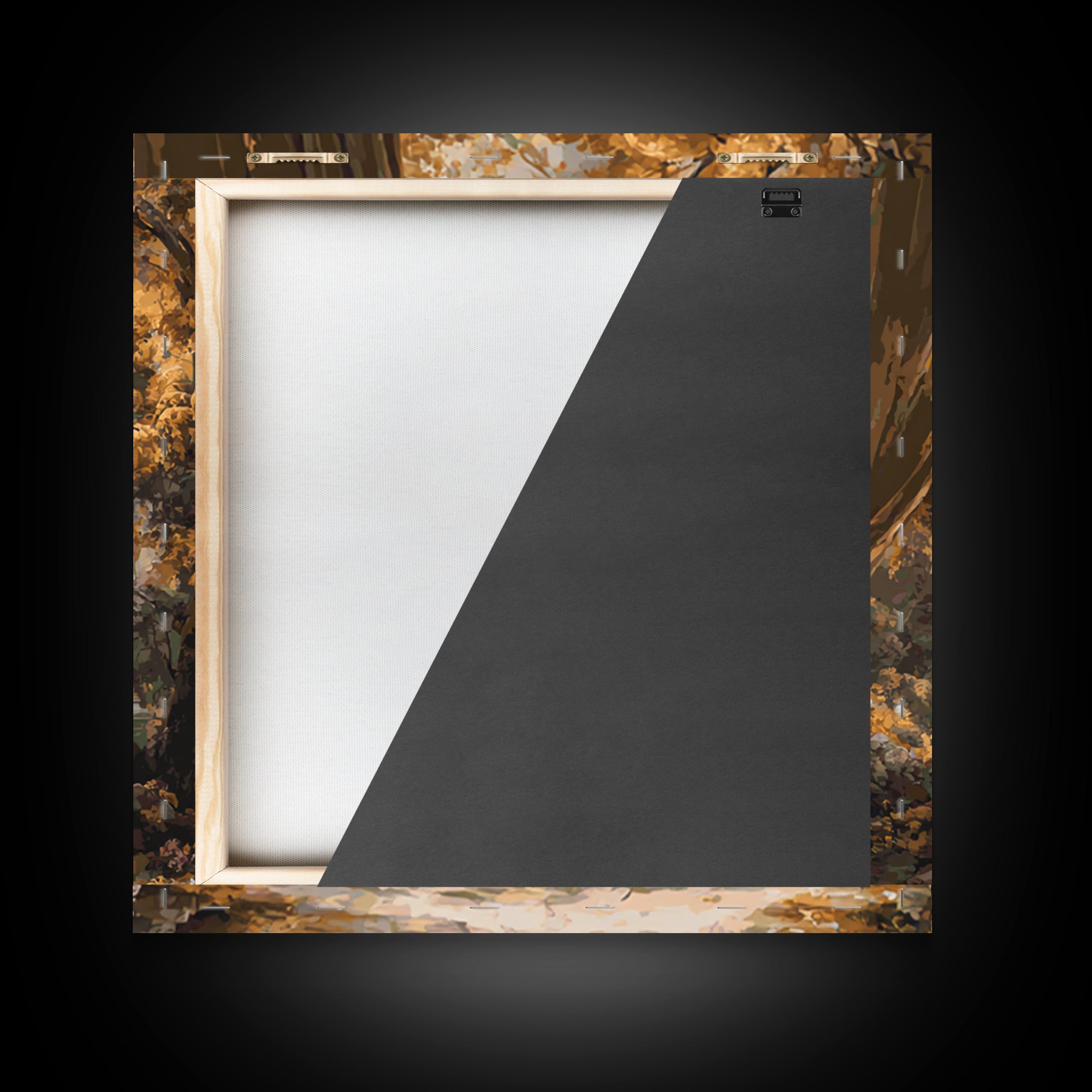 Autumn Forest Road Framed Canvas Print, Traditional Art, Japanese Art, Living Room Decor, Fine Art, Classic, Gallery Decor, TRA-1x1-64