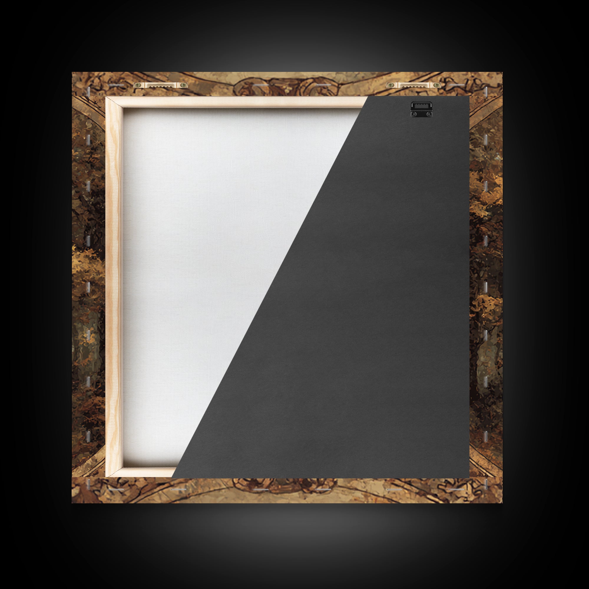 Autumn Forest Road Framed Canvas Print, Traditional Art, Minimalist Decor, Living Room Decor, Oil Painting, Classic, Boho, TRA-1x1-88