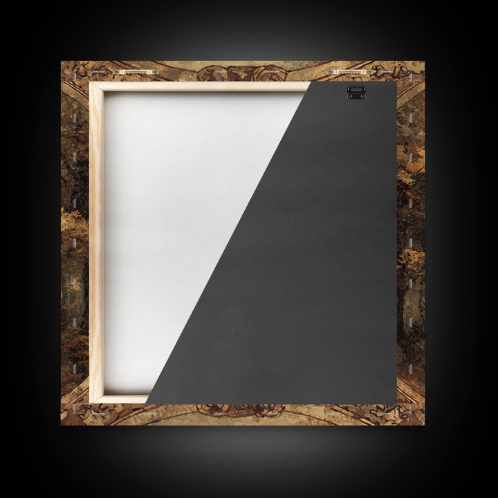 Autumn Forest Road Framed Canvas Print, Traditional Art, Minimalist Decor, Living Room Decor, Oil Painting, Classic, Boho, TRA-1x1-88