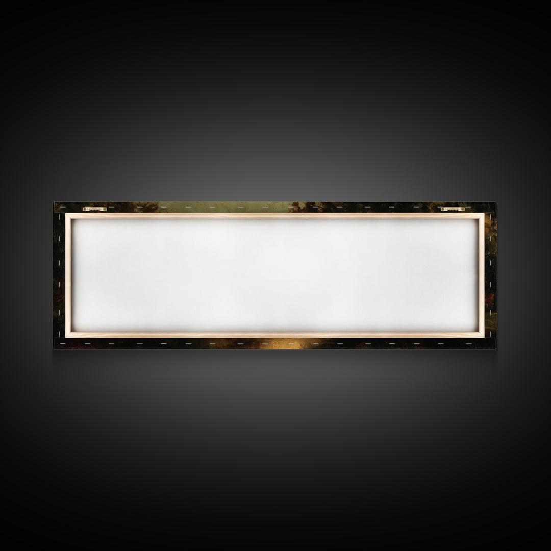 Classic Oil Painted Landscape Framed Canvas Print, Traditional Art, Japanese Decor, Living Room Decor, Fine Art, Classic, TRA-3x1-17