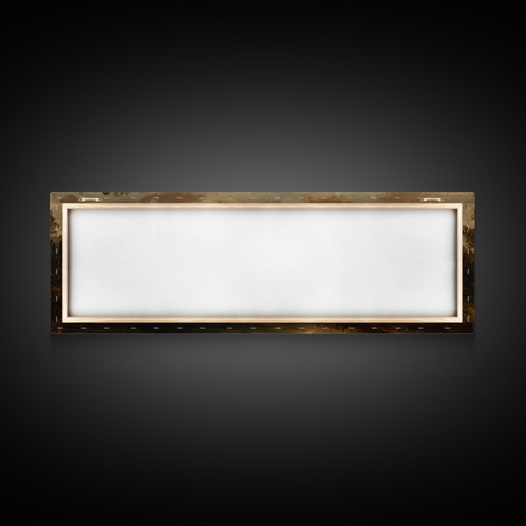 Classic Oil Painted Landscape Framed Canvas Print, Traditional Art, Boho Decor, Living Room Decor, Fine Art, Classic, TRA-3x1-89