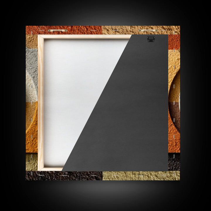 Abstract Drum Circle Suggested Through Repeated Forms Framed Canvas Print, Tribal Art, Earthy, Living Room Decor, Abstract Art, TRI-1x1-6