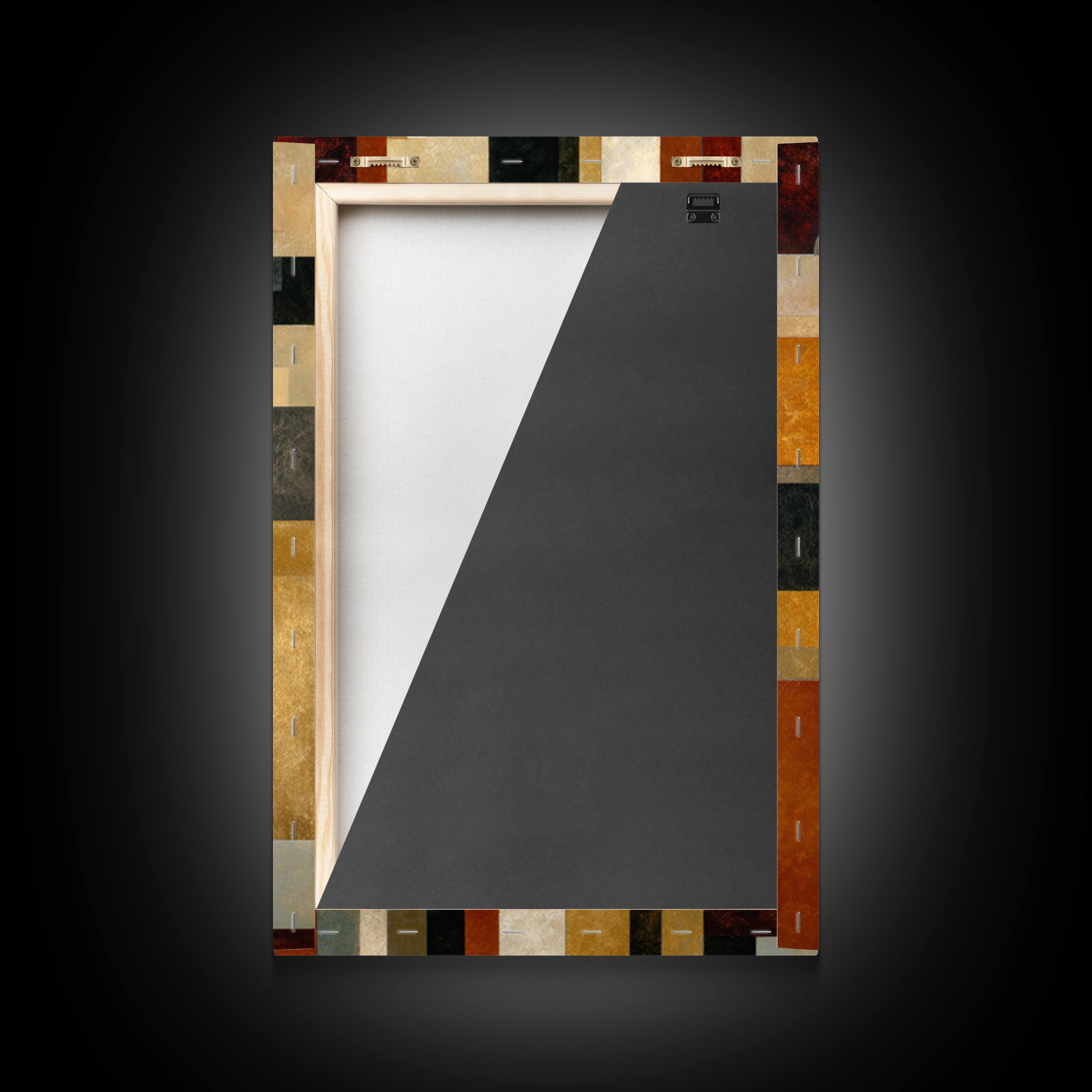 Geometric Border Design by Global Textiles Framed Canvas Print, Tribal Art, Gallery Wall Art, Living Room Decor, Tribal, TRI-2x3-100