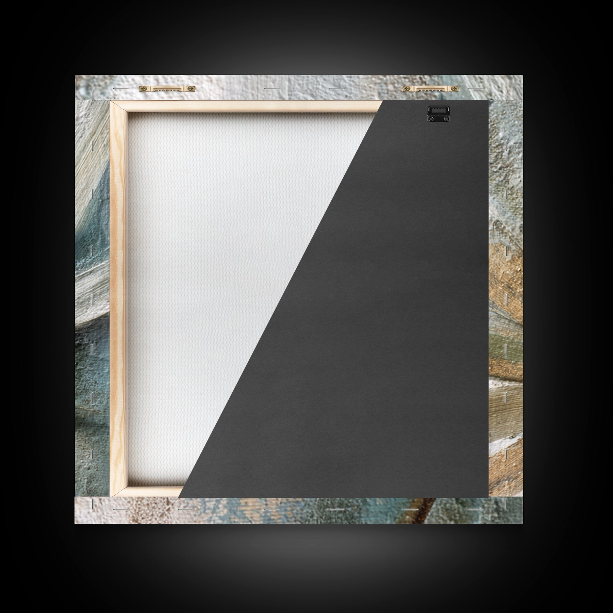 Rain Soaked Palm Leaf Closeup Framed Canvas Print, Tropical Art, Neutral Decor, Living Room Decor, Oil Painting, Tropic, TRO-1x1-21