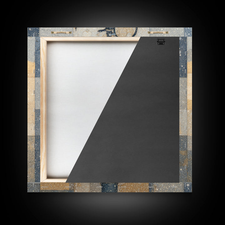 Streetlamp and Falling Snow Framed Canvas Print, Urban Art, Gay Art, Living Room Decor, Oil Painting, Urban, Minimalist Decor, URB-1x1-61