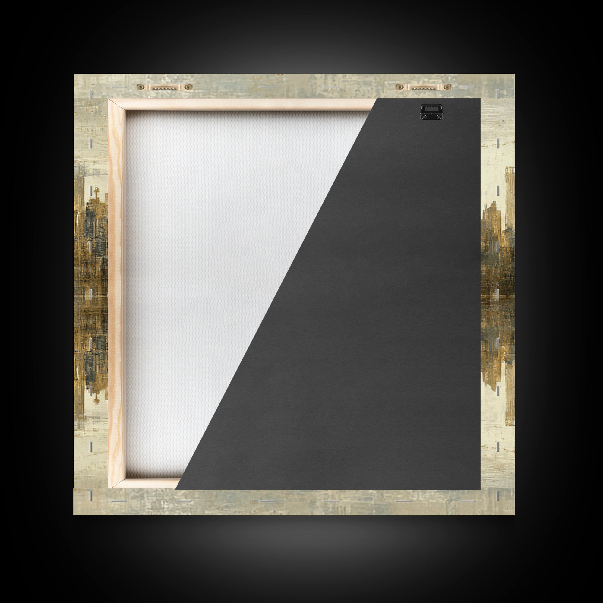 Moody City Skyline Reflected Framed Canvas Print, Urban Art, Art Print, Living Room Decor, Abstract Art, Urban, Oil Painting, URB-1x1-73
