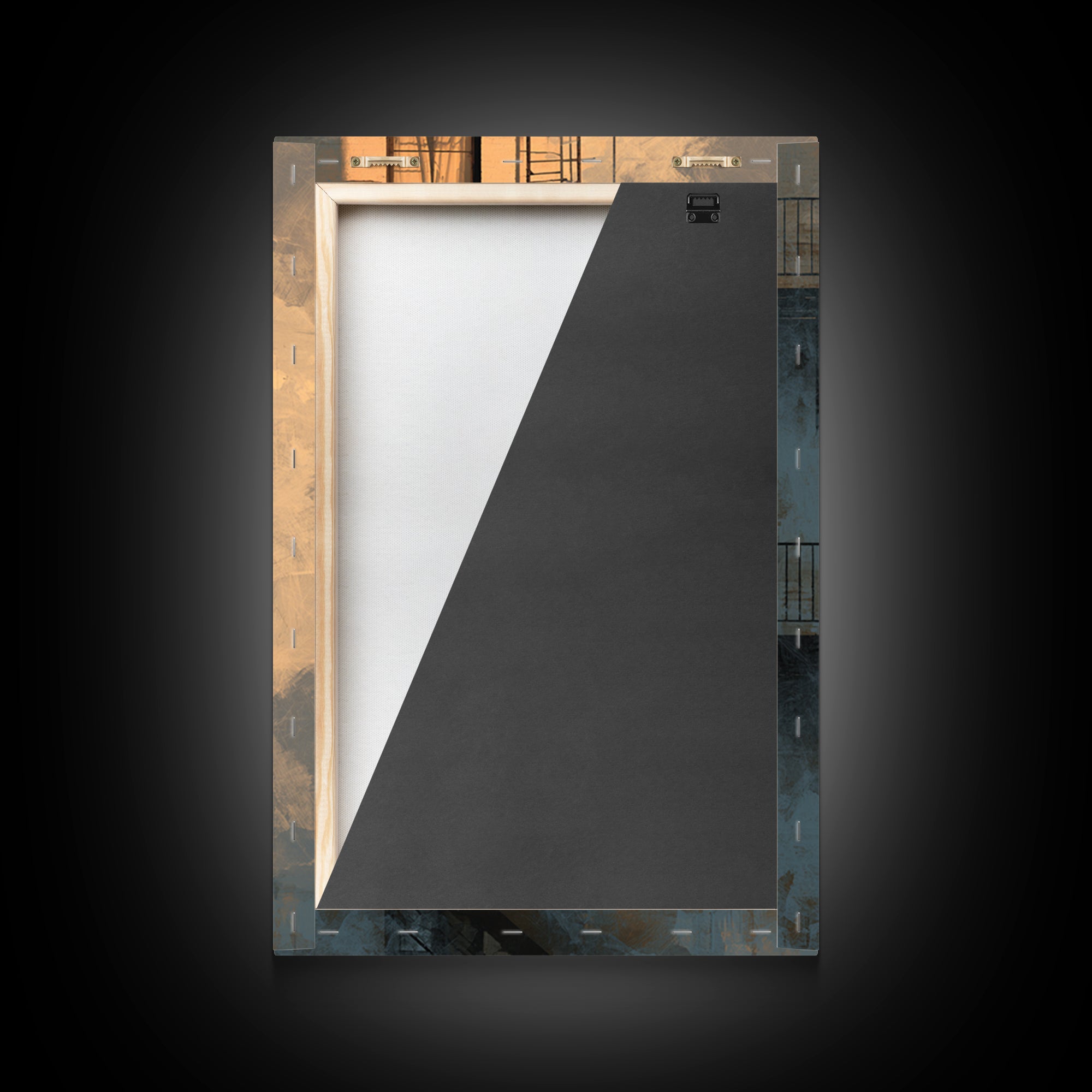 Fire Escape Silhouette Canvas Print, Urban Art, Luxury Decor, Living Room Decor, Fine Art, Urban, Oil Painting, URB-2x3-10
