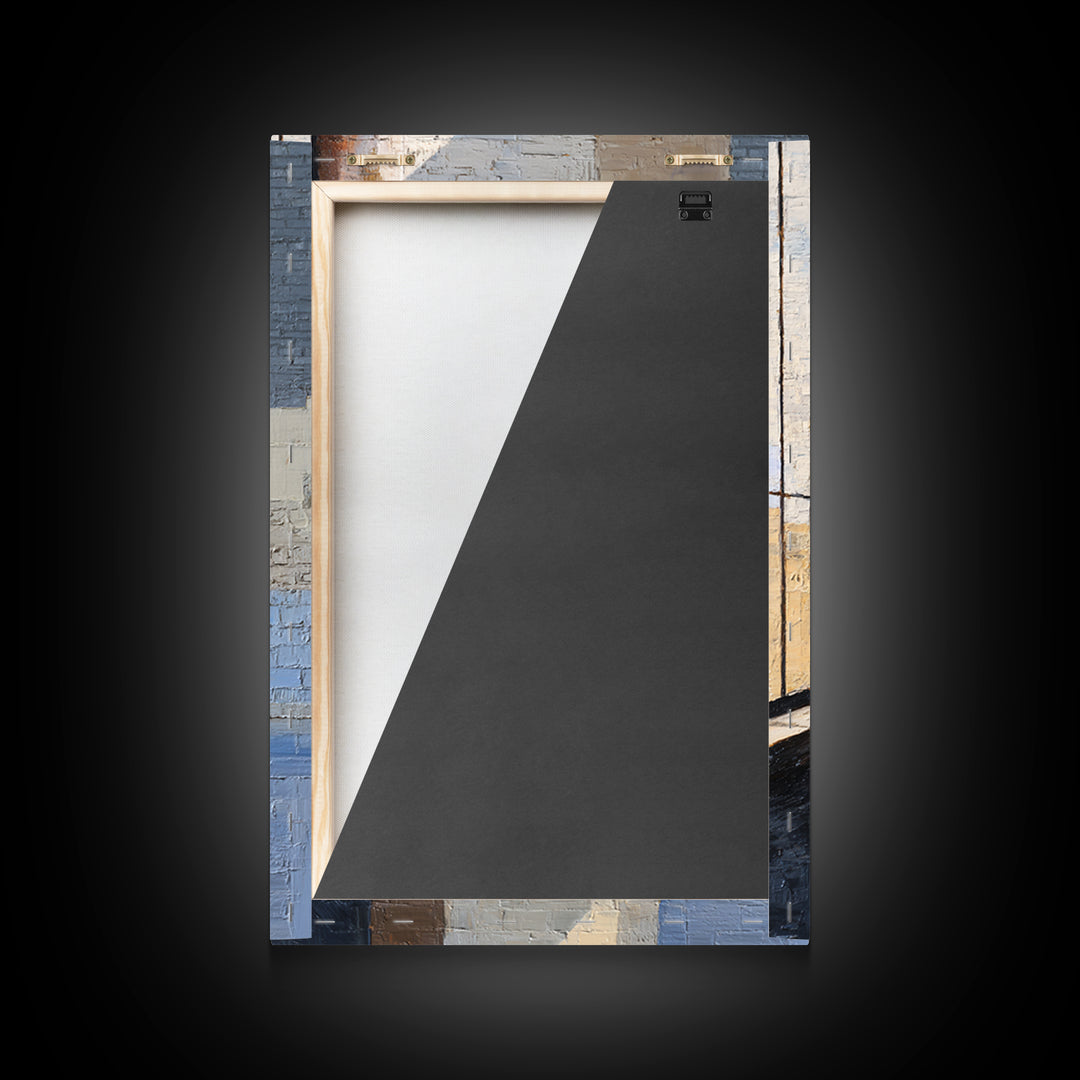 Brick Wall and Window Shadows as Geometry Framed Canvas Print, Urban Art, Modern Wall Art, Living Room Decor, Fine Art, Urban, URB-2x3-85