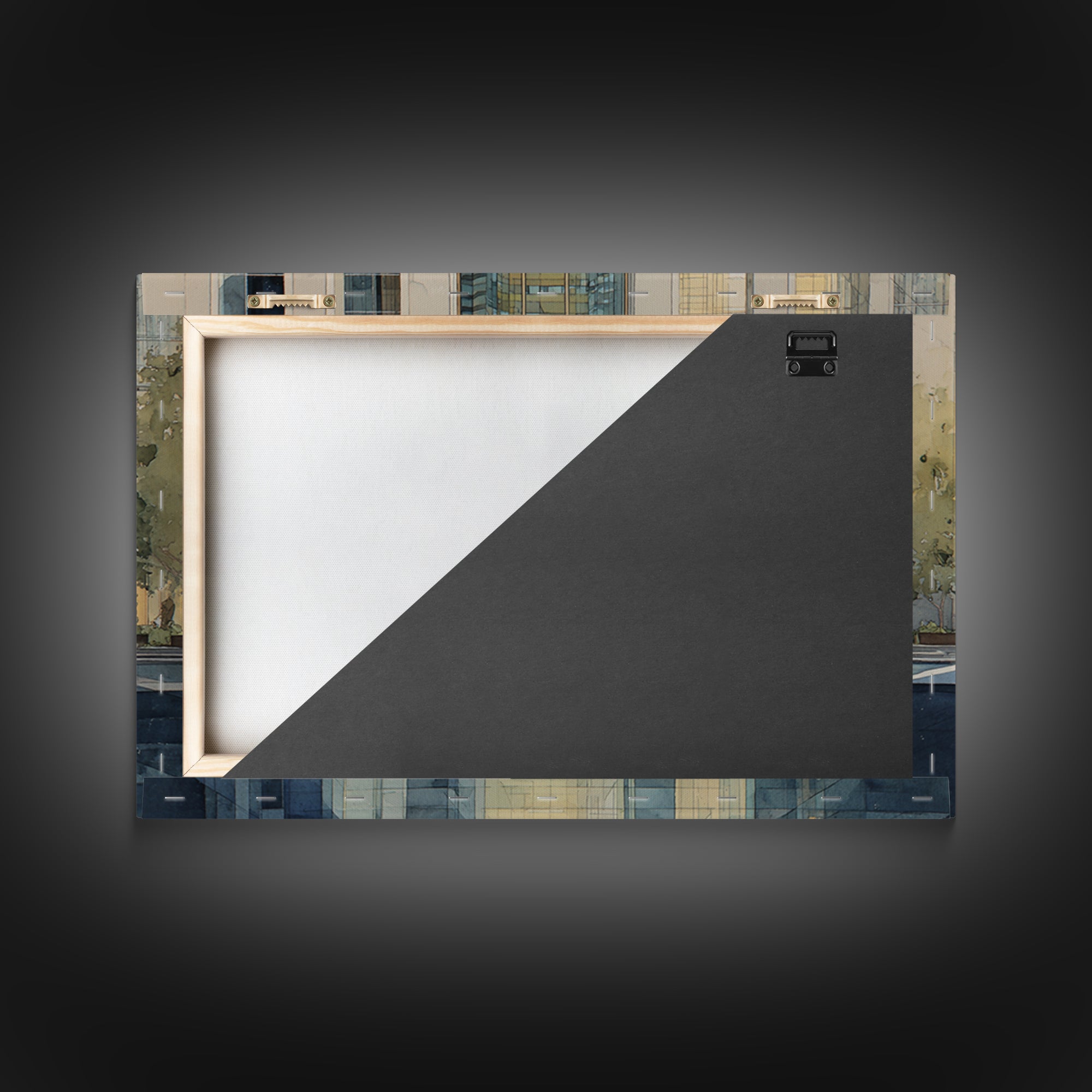 Modern Skyscraper Glass Reflections Framed Canvas Print, Urban Art, Art Deco, Living Room Decor, Urban, Book Shelf Decor, URB-3x2-18