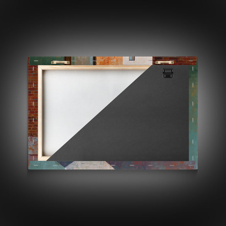 Brick Wall and Window Shadows as Geometry Canvas Print, Urban Art, Book Shelf Decor, Living Room Decor, Fine Art, Urban, URB-3x2-33