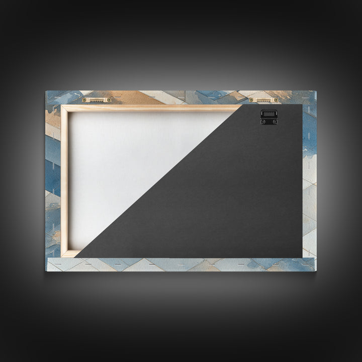 Skateboarder Crossing a Concrete Plaza Framed Canvas Print, Urban Art, Art Print, Living Room Decor, Oil Painting, Urban, URB-3x2-59