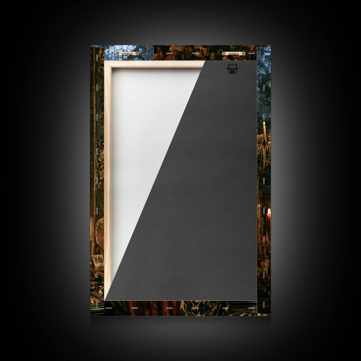 The Witch'S Forest, Antique Gothic Portrait, Vertical Wall Art, Framed Canvas Print, Gothic Wall Decor, Halloween Portrait Art