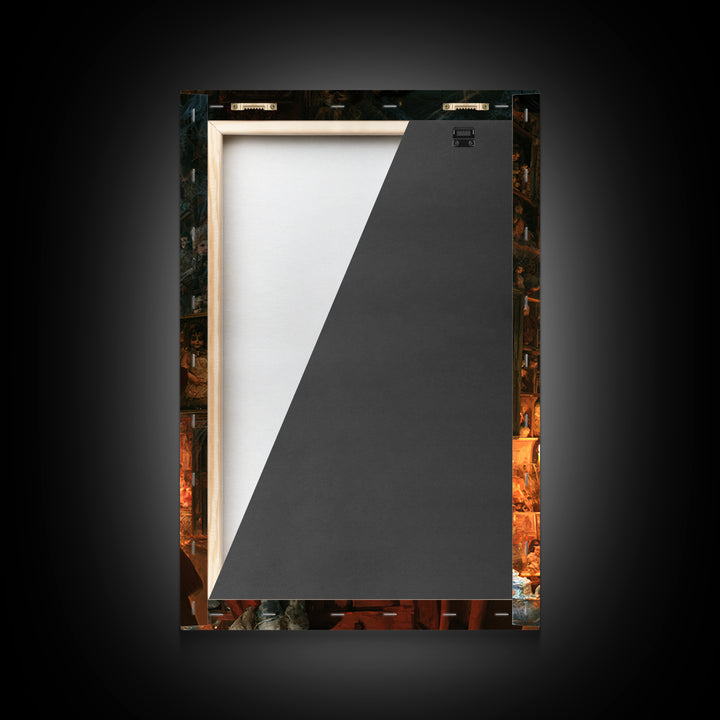 The Midnight Antique Shop, Dark Academia Wall Art, Vertical Wall Art, Framed Canvas Print, Gothic Wall Decor, Halloween Portrait Art