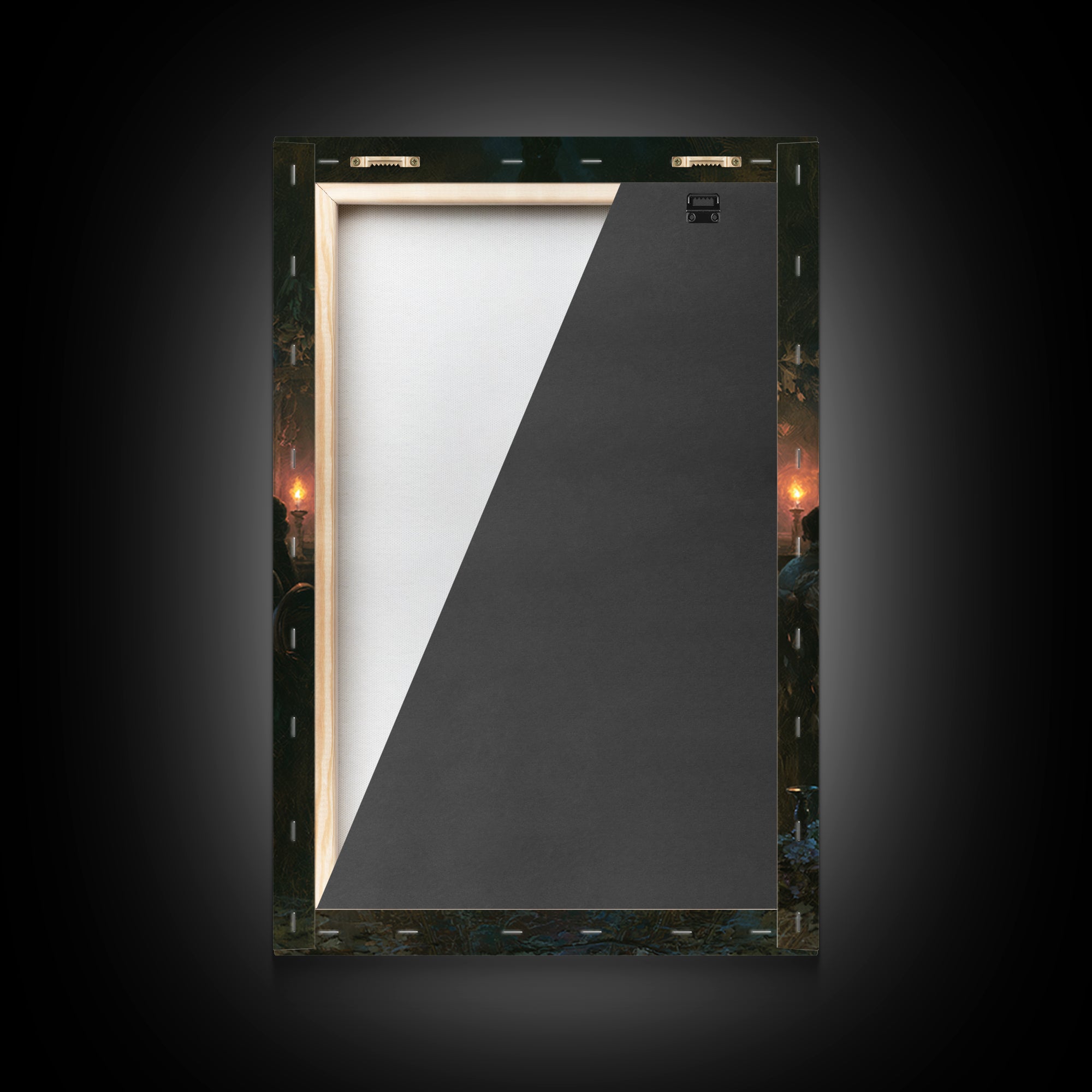 The Candlelit Seance, Antique Gothic Portrait, Vertical Wall Art, Framed Canvas Print, Gothic Wall Decor, Halloween Portrait Art