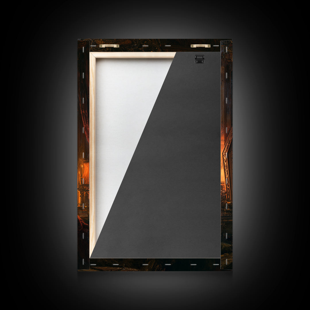 The Vampire Banquet, Antique Gothic Portrait, Vertical Wall Art, Canvas Print, Gothic Wall Decor, Halloween Portrait Art, Gothic Home Decor