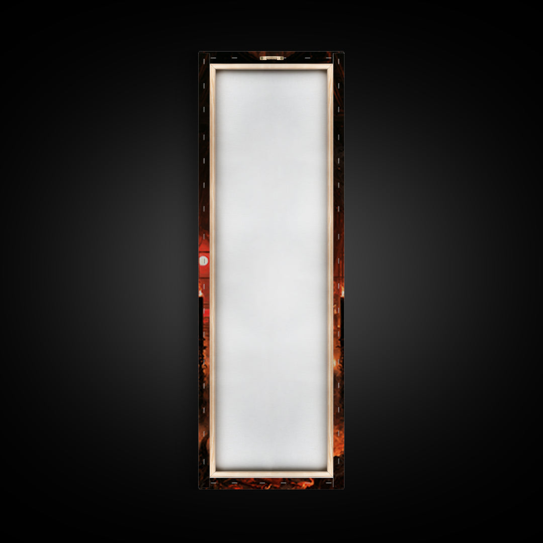 The Thirteenth Bell, Victorian Horror Portrait, Tall Narrow Wall Art, Framed Canvas Print, Gothic Wall Decor, Halloween Portrait Art
