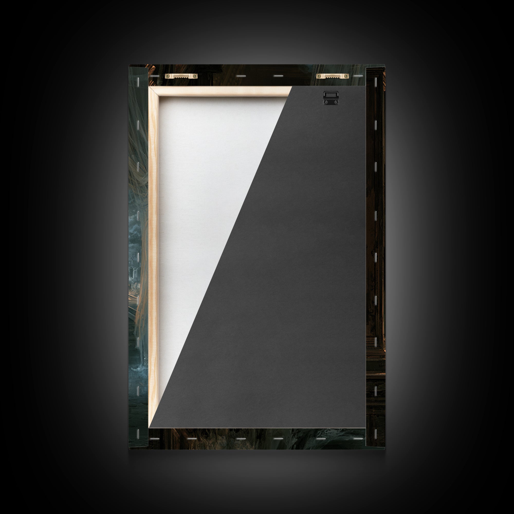 The Ghost Train Arrival, Antique Gothic Portrait, Vertical Wall Art, Framed Canvas Print, Gothic Wall Decor, Halloween Portrait Art