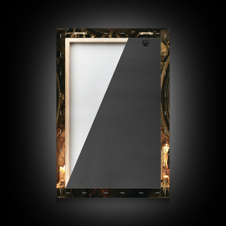 The Cursed Mirror, Victorian Gothic Art, Vertical Wall Art, Canvas Print, Gothic Wall Decor, Halloween Portrait Art, Halloween Decor