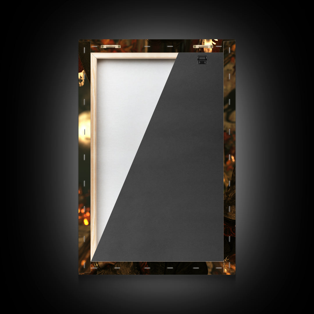 The Moonstone Amulet, Victorian Horror Portrait, Vertical Wall Art, Framed Canvas Print, Gothic Wall Decor, Halloween Portrait Art
