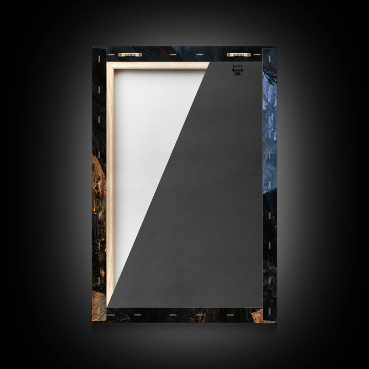 The Ash-Covered Oracle, Antique Gothic Portrait, Vertical Wall Art, Framed Canvas Print, Gothic Wall Decor, Halloween Portrait Art