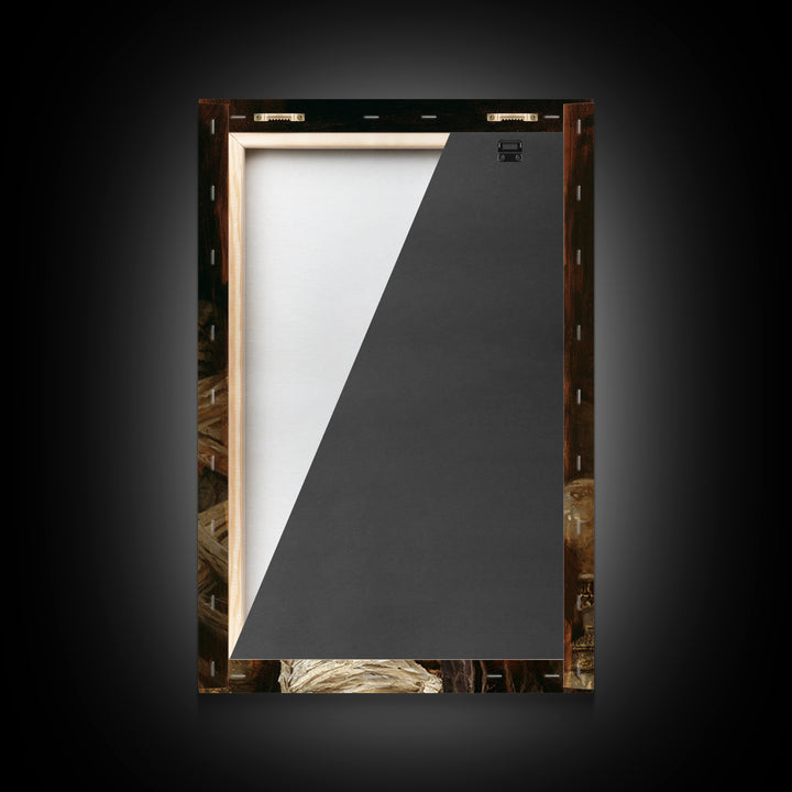 The Mummy Mail Carrier, Dark Academia Wall Art, Vertical Wall Art, Framed Canvas Print, Gothic Wall Decor, Halloween Portrait Art