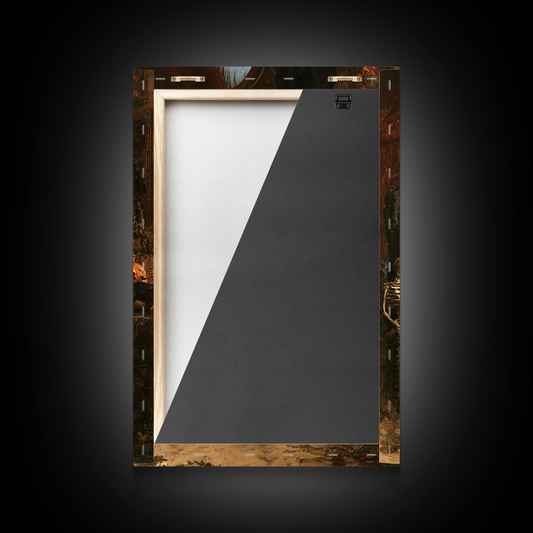 Desert Halloween, Antique Gothic Portrait, Vertical Wall Art, Framed Canvas Print, Gothic Wall Decor, Halloween Portrait Art