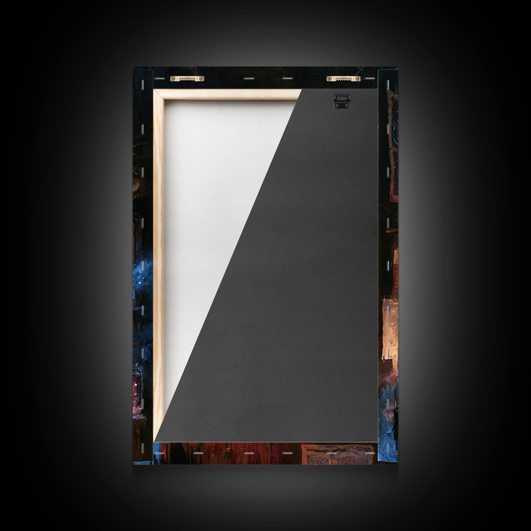 The Lantern Market Beyond The Veil, Dark Academia Wall Art, Vertical Wall Art, Framed Canvas Print, Gothic Wall Decor, Dark Fantasy Art