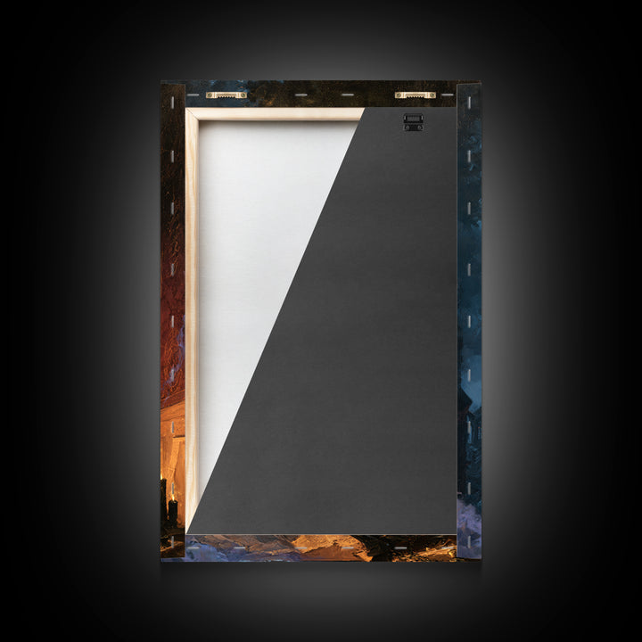 The Thirteenth Door Of Arkham House, Lovecraftian Portrait Art, Vertical Wall Art, Canvas Print, Gothic Wall Decor, Halloween Portrait Art