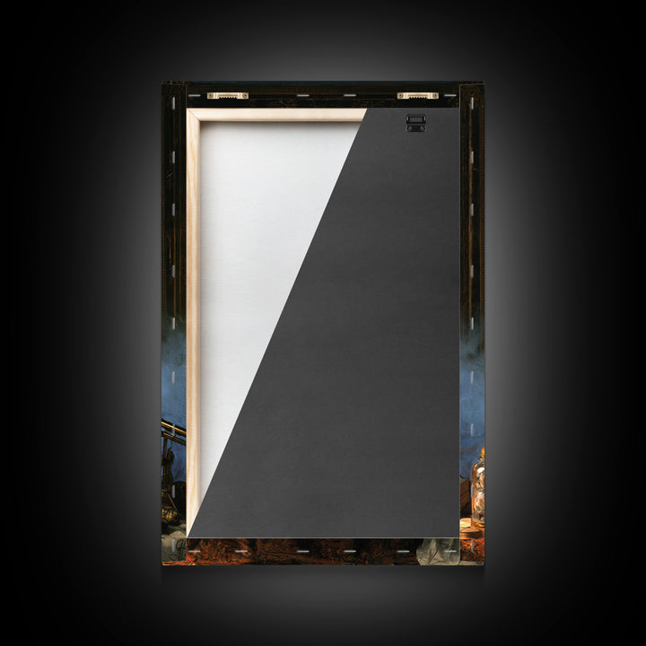 The Frost Beyond Carcosa, Lovecraftian Portrait Art, Vertical Wall Art, Framed Canvas Print, Gothic Wall Decor, Halloween Portrait Art