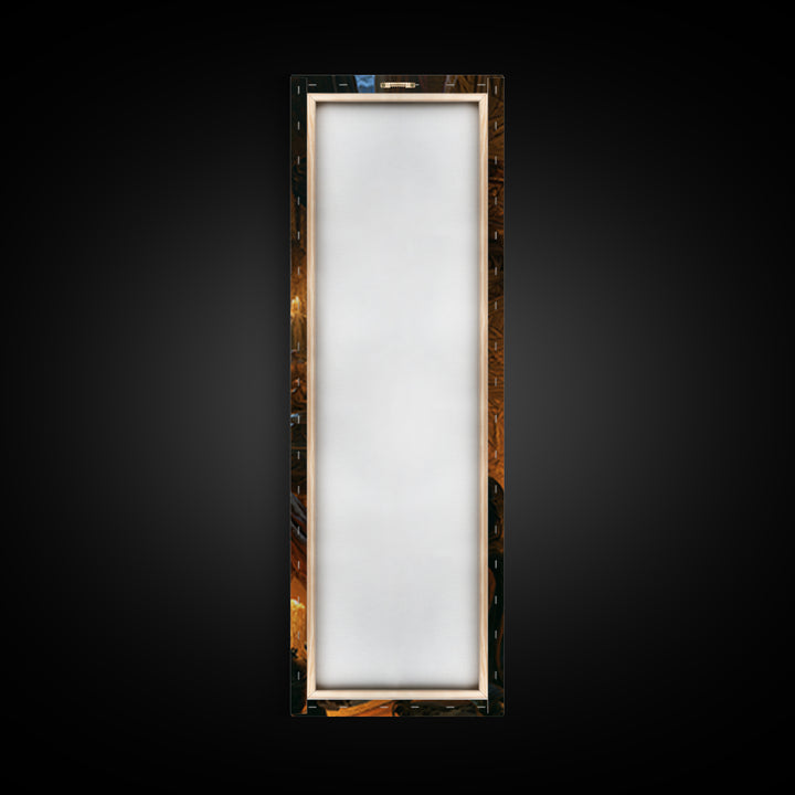 The Desert Archivist, Victorian Mummy Portrait, Tall Narrow Canvas Print, Dark Academia Decor, Canvas Print, Classic Monster Art