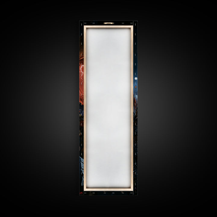 The Drowned Harbormaster, Victorian Creature Portrait, Tall Narrow Canvas Print, Dark Academia Decor, Classic Monster Art