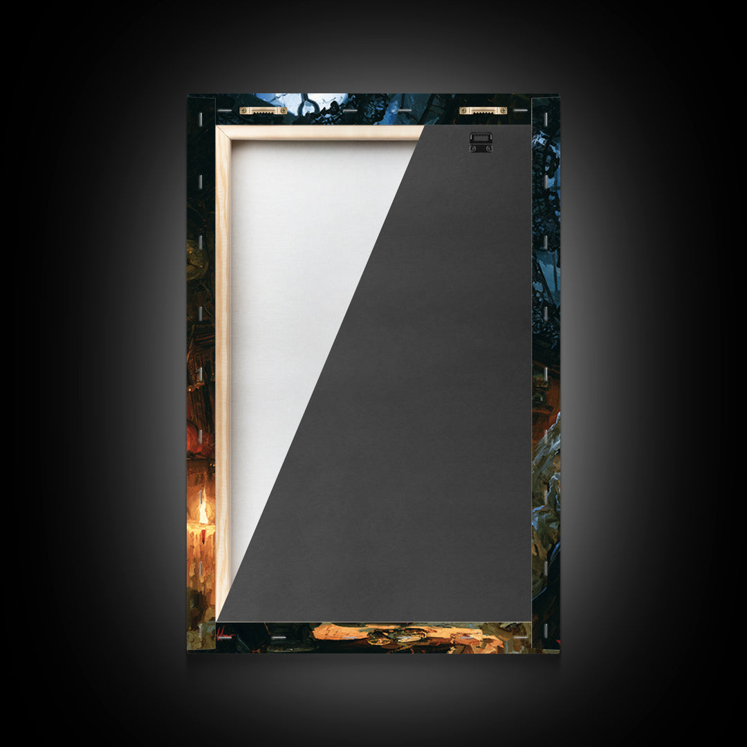 The Clockmaker Of Midnight, Midnight Clockmaker Portrait, Vertical Canvas Print, Dark Academia Decor, Classic Monster Art