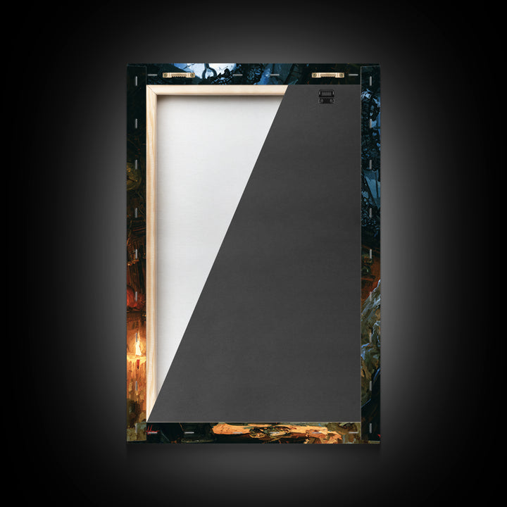 The Clockmaker Of Midnight, Midnight Clockmaker Portrait, Vertical Canvas Print, Dark Academia Decor, Classic Monster Art