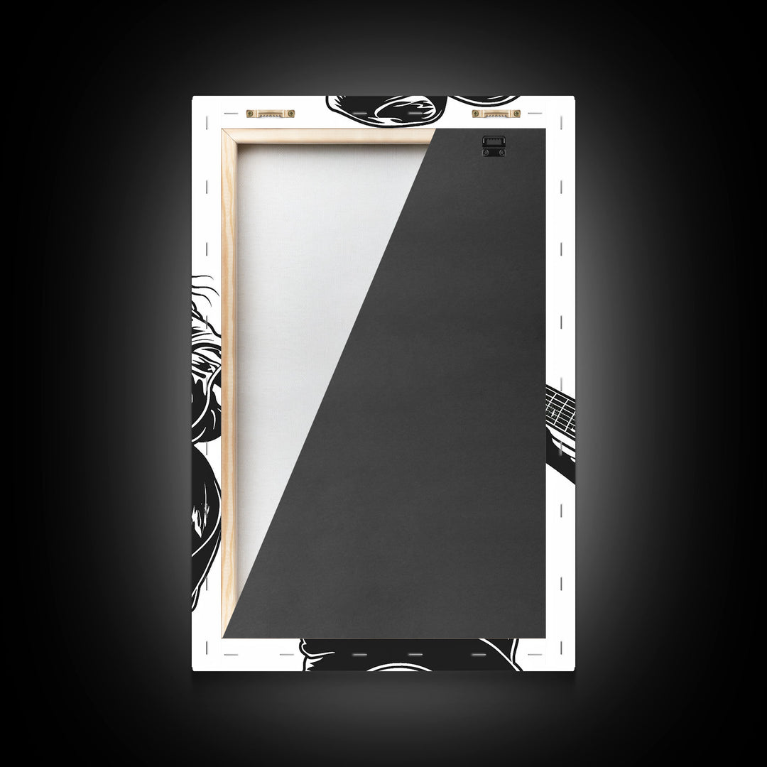 Cowboy in Desert Art Print, Western Silhouette Framed Canvas, Vintage Southwest Scene, Rustic Western Home Decor, Unique Wall Art