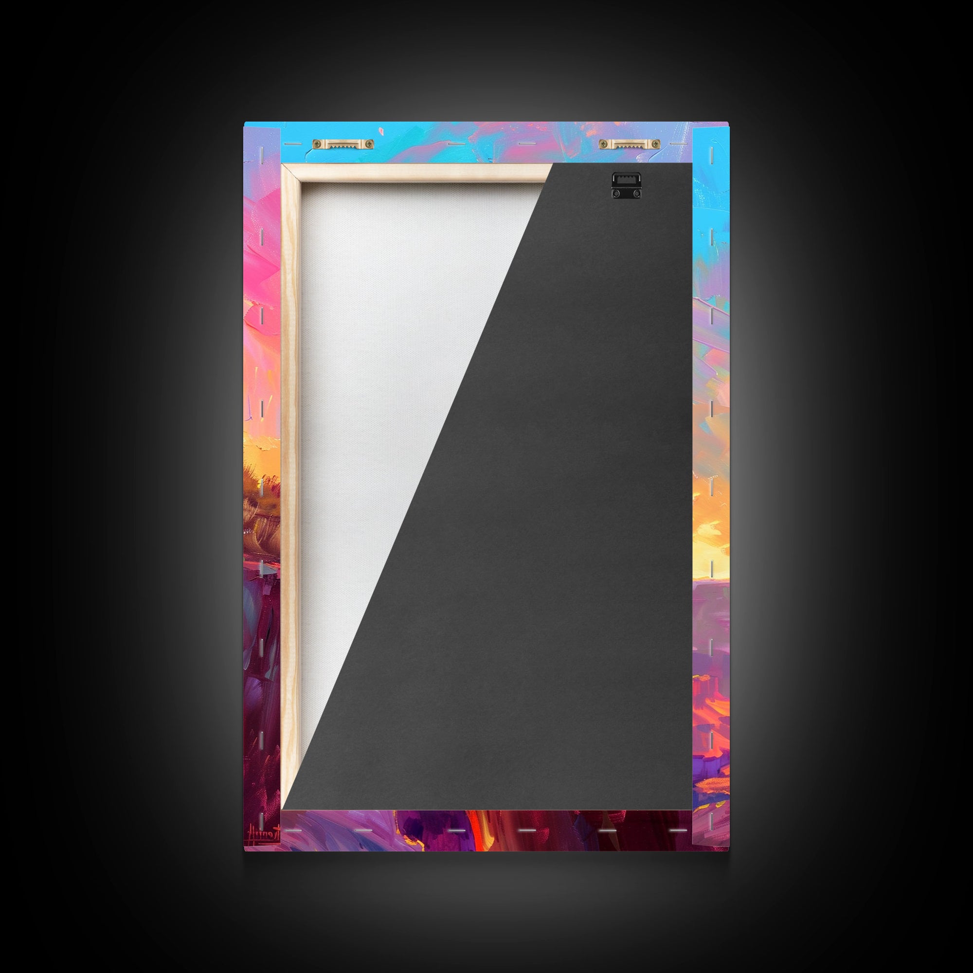 Cowboy on Horse at Sunrise - Colorful Western Landscape Painting, Sunrise Wall Art, Living Room Decor, Cowboy Canvas Print