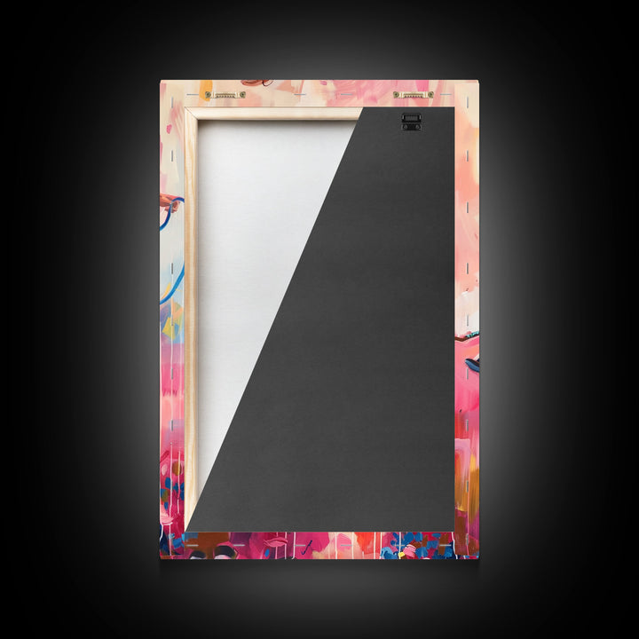 Energetic Cowboy on Horseback - Vibrant Western Art, Framed Canvas Print, Living Room Decor, Cowboy Rodeo Painting, Colorful Wall Art