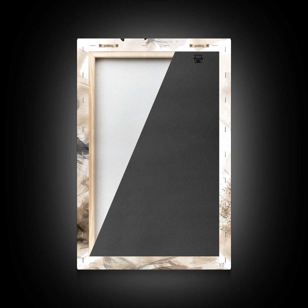 Powerful Horse Galloping - Framed Canvas Print, Dynamic Living Room Art, Energetic Bedroom Decor, Equestrian Art, Wall Art