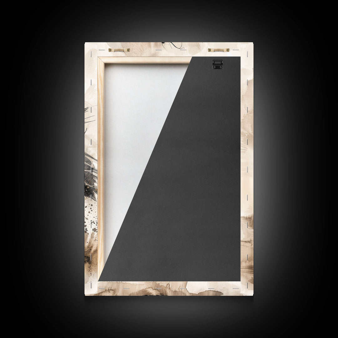 Running Horse in Motion - Framed Canvas Print, Lively Living Room Art, Vibrant Bedroom Decor, Equestrian Art, Wall Art