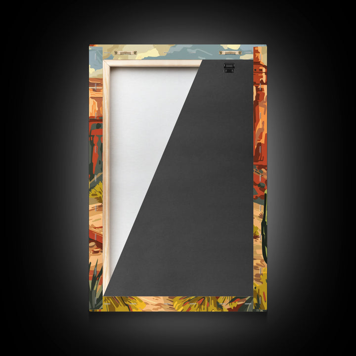 Colorful Western Cowboy Boots with Floral Design - Framed Canvas Print, Rustic Wall Art, Western Boot Decor for Living Room