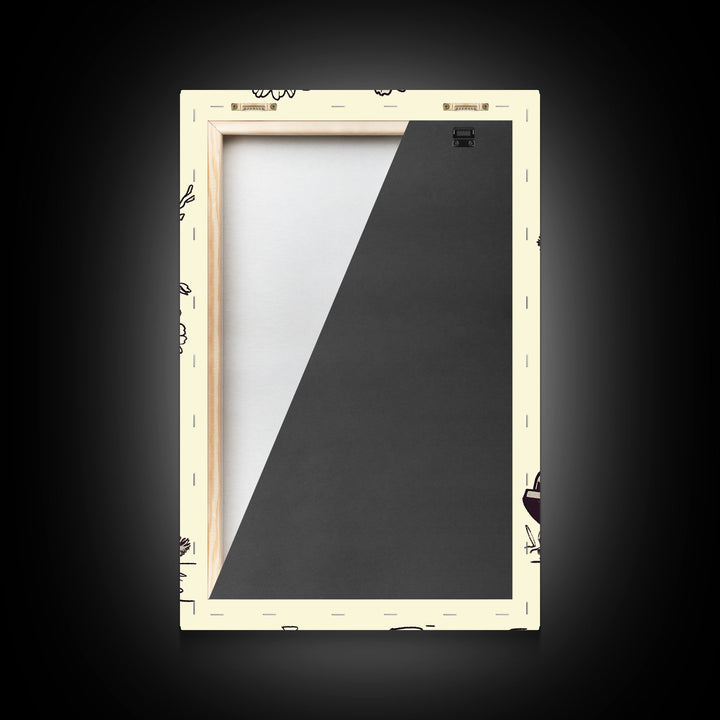 Cowboy Boots with Flowers Art Print, Western Silhouette Framed Canvas, Vintage Floral Boots Art, Unique Home Decor