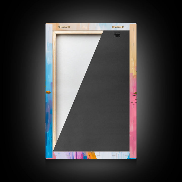 Colorful Floral Arrangement in Bright Vase - Framed Canvas Print, Flower Decor, Floral Art for Living Room, Vibrant Wall Art for Home