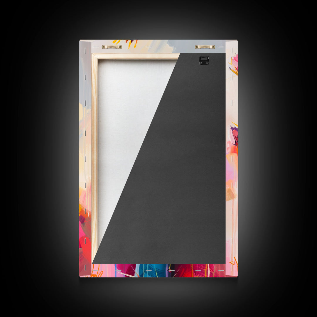 Flowering Cactus Framed Canvas Print - Desert Plant Wall Art, Living Room Decor, Modern Artwork, Unique Succulent Art for Bedroom and Office