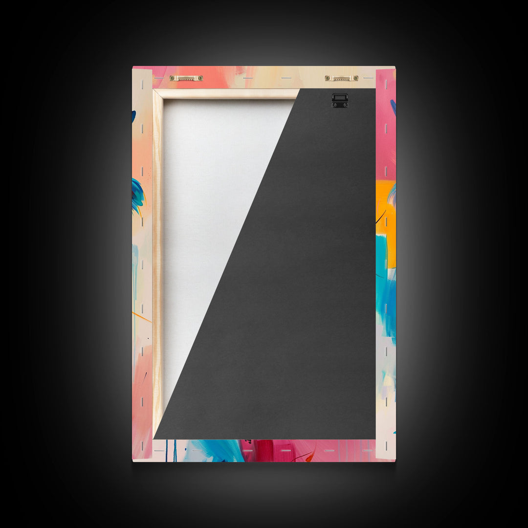 Expressive Cow Art in Bold Hues - Framed Canvas Print, Colorful Animal Decor, Modern Farmhouse Wall Art for Living Room or Bedroom