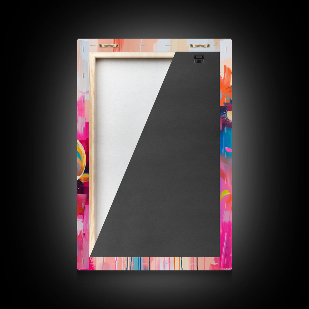 Cowboy Hat with Flowers in Bold Colors - Framed Canvas Print, Vibrant Western Decor, Colorful Hat Wall Art for Living Room or Bedroom