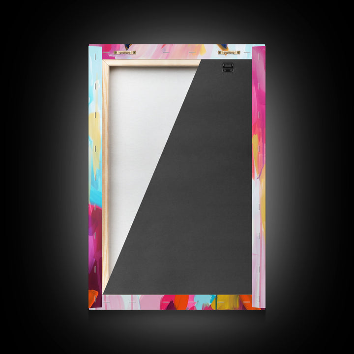 Colorful Donkey Portrait Art - Framed Canvas Print, Southwestern Decor, Vibrant Living Room Wall Art, Modern Animal Portrait