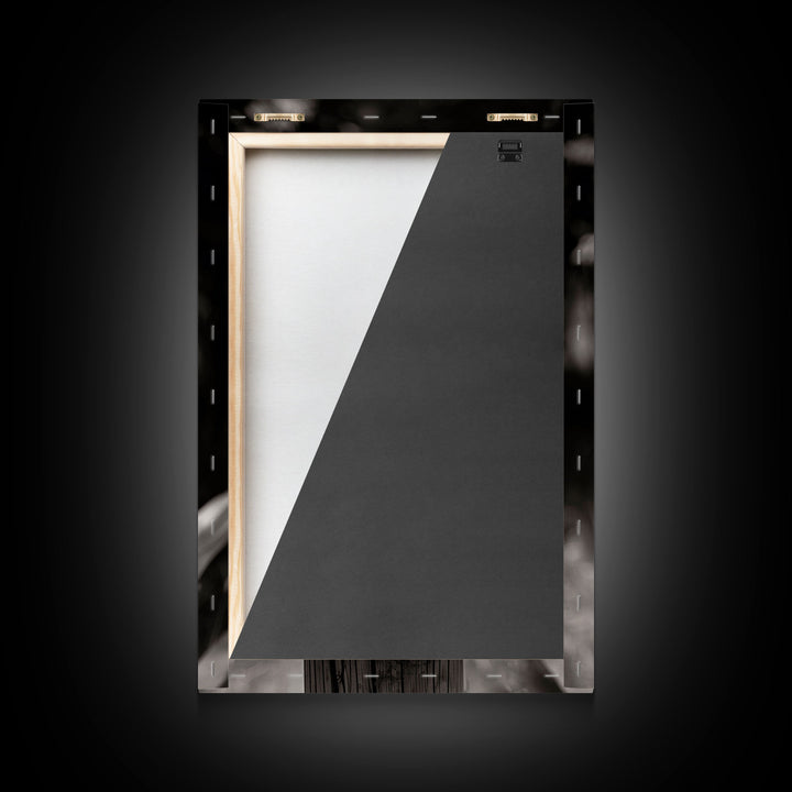 Cowboy Hat on a Wooden Fence Post in Rustic Black and White Photography for Western Home Decor, Canvas Prints, Wall Art for Living Room