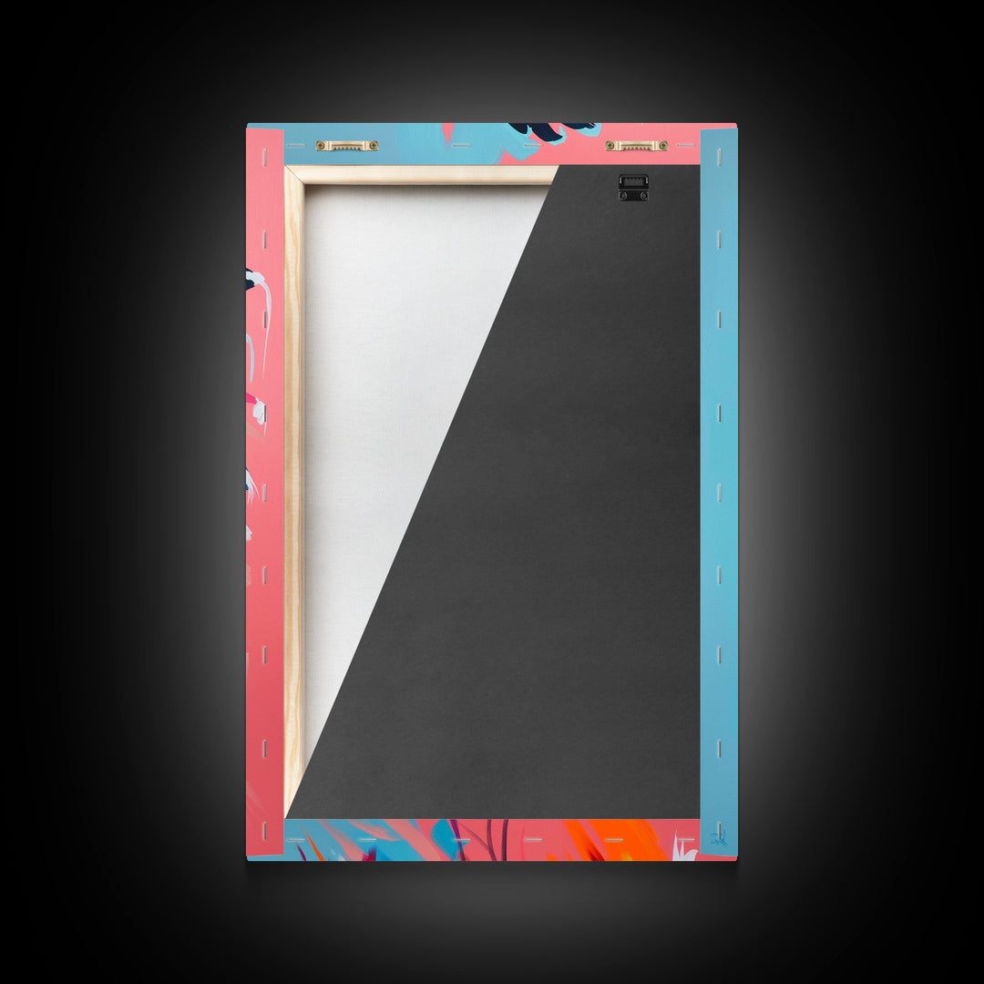 Colorful Native American Portrait - Framed Canvas Print, Vibrant Wall Art, Modern Living Room Decor, Bold Cultural Artwork, Native Art Print