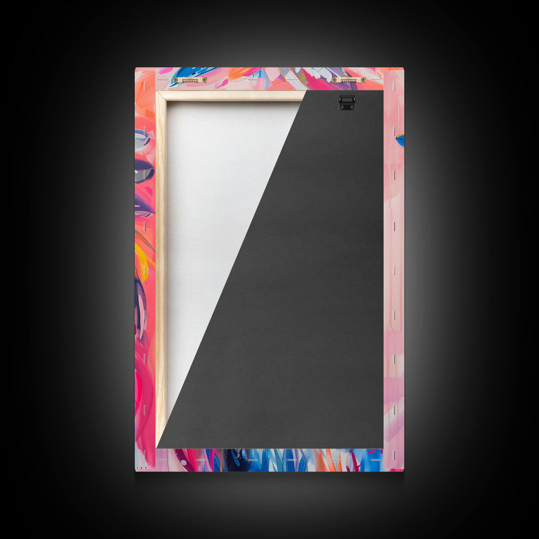 Modern Native American Framed Canvas Print - Colorful Wall Art, Tribal Decor, Bold Living Room Art, Contemporary Indigenous Artwork